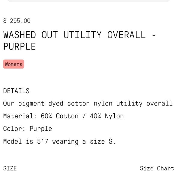 Brain Dead Washed Out Utility Overall - Picture 4 of 6